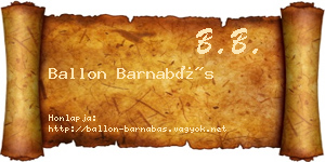 Ballon Barnabás névjegykártya