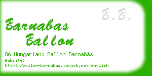 barnabas ballon business card